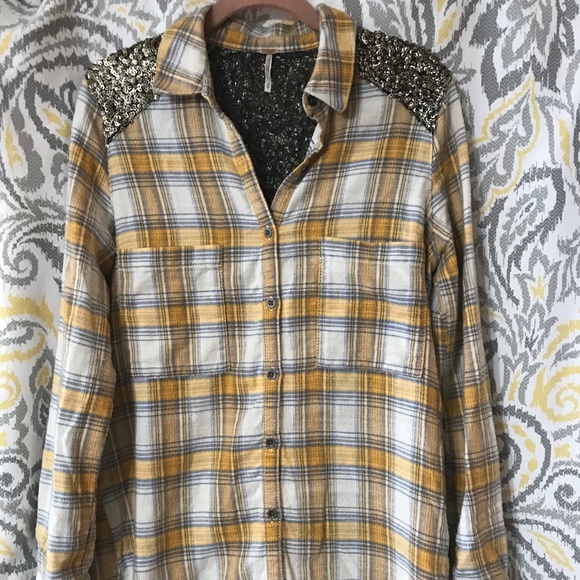 Free People sequin flannel - Picture 2 of 4